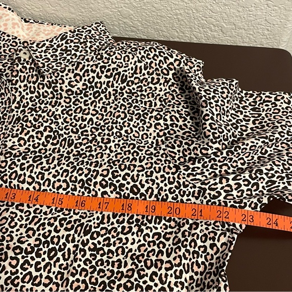Foxcroft Pink, Brown & White Animal Print Shirt - 16 - Picture 9 of 10